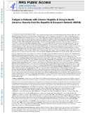 Cover page: Fatigue in Patients with Chronic Hepatitis B Living in North America: Results from the Hepatitis B Research Network (HBRN)