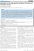 Cover page: Similarities in the Age-Specific Incidence of Colon and Testicular Cancers.