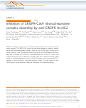 Cover page: Inhibition of CRISPR-Cas9 ribonucleoprotein complex assembly by anti-CRISPR AcrIIC2