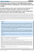 Cover page: Closing the Gap: Increases in Life Expectancy among Treated HIV-Positive Individuals in the United States and Canada