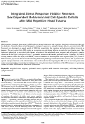 Cover page: Integrated Stress Response Inhibitor Reverses Sex-Dependent Behavioral and Cell-Specific Deficits after Mild Repetitive Head Trauma