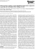 Cover page: SNPs in putative regulatory regions identified by human mouse comparative sequencing and transcription factor binding site data