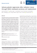 Cover page: Salivary glands regenerate after radiation injury through SOX2‐mediated secretory cell replacement