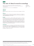 Cover page: The state of clinical research in neurology