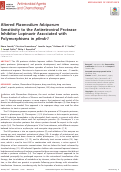 Cover page: Altered Plasmodium falciparum Sensitivity to the Antiretroviral Protease Inhibitor Lopinavir Associated with Polymorphisms in pfmdr1