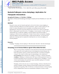 Cover page: Bacterial Pathogens versus Autophagy: Implications for Therapeutic Interventions