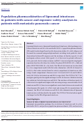 Cover page: Population pharmacokinetics of liposomal irinotecan in patients with cancer and exposure–safety analyses in patients with metastatic pancreatic cancer