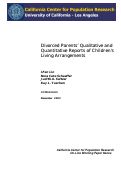 Cover page: Divorced Parents' Qualitative and Quantitative Reports of Children's Living Arrangements