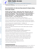 Cover page: Recommendations for outcome measurement for deprescribing intervention studies.