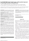 Cover page: The TRANSFORM Patient Safety Project: A Microsystem Approach to Improving Outcomes on Inpatient Units