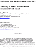 Cover page: Anatomy of a Slow-Motion Health Insurance Death Spiral