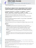 Cover page: Evaluating an adapted reverse categorisation task to assess cognitive flexibility in young children with Down syndrome