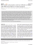 Cover page: Both reactive and proactive control are deficient in children with ADHD and predictive of clinical symptoms.