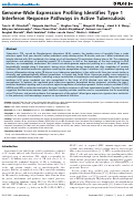 Cover page: Genome-wide expression profiling identifies type 1 interferon response pathways in active tuberculosis.