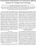 Cover page: Experimental Demonstration of Ferroelectric Spiking Neurons for Unsupervised Clustering
