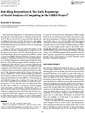 Cover page: Rob Kling Remembered: The Early Beginnings of Social Analysis of Computing in the URBIS Project 1