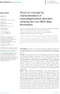 Cover page: Proof-of-concept for characterization of neurodegenerative disorders utilizing two non-REM sleep biomarkers.