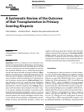 Cover page: A Systematic Review of the Outcome of Hair Transplantation in Primary Scarring Alopecia