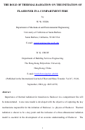 Cover page: The role of thermal radiation on the initiation of flashover in a compartment fire