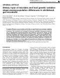 Cover page: Dietary input of microbes and host genetic variation shape among-population differences in stickleback gut microbiota