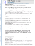 Cover page: Trans-channel fluorescence learning improves high-content screening for Alzheimer's disease therapeutics.