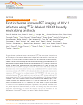 Cover page: First-in-human immunoPET imaging of HIV-1 infection using 89Zr-labeled VRC01 broadly neutralizing antibody