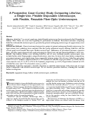 Cover page: A Prospective Case–Control Study Comparing LithoVue, a Single-Use, Flexible Disposable Ureteroscope, with Flexible, Reusable Fiber-Optic Ureteroscopes