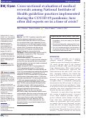 Cover page: Cross-sectional evaluation of medical reversals among National Institute of Health guideline practices implemented during the COVID-19 pandemic: how often did experts err in a time of crisis?