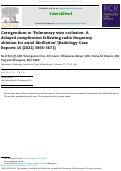 Cover page: Corrigendum to ‘Pulmonary vein occlusion: A delayed complication following radio frequency ablation for atrial fibrillation’ [Radiology Case Reports 16 (2021) 3666-3671]