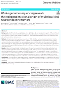 Cover page: Whole genome sequencing reveals the independent clonal origin of multifocal ileal neuroendocrine tumors