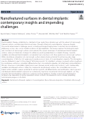 Cover page: Nanofeatured surfaces in dental implants: contemporary insights and impending challenges.