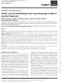 Cover page: Utility of word embeddings from large language models in medical diagnosis