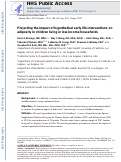 Cover page: Projecting the impact of hypothetical early life interventions on adiposity in children living in low‐income households