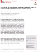 Cover page: Agricultural Soil Management Practices Differentially Shape the Bacterial and Fungal Microbiome of Sorghum bicolor.