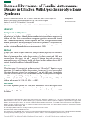 Cover page: Increased Prevalence of Familial Autoimmune Disease in Children With Opsoclonus-Myoclonus Syndrome