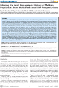 Cover page: Inferring the Joint Demographic History of Multiple Populations from Multidimensional SNP Frequency Data