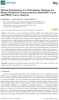 Cover page: Mutual Information as a Performance Measure for Binary Predictors Characterized by Both ROC Curve and PROC Curve Analysis