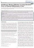 Cover page: Healthcare Worker Attitudes to Living Donation Prior to Planned Withdrawal of Care.