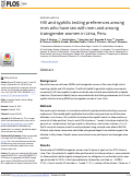 Cover page: HIV and syphilis testing preferences among men who have sex with men and among transgender women in Lima, Peru