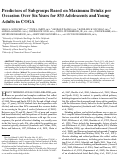 Cover page: Predictors of subgroups based on maximum drinks per occasion over six years for 833 adolescents and young adults in COGA.