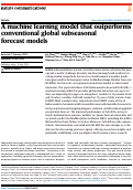 Cover page: A machine learning model that outperforms conventional global subseasonal forecast models.