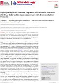 Cover page: High-Quality Draft Genome Sequence of Fischerella thermalis JSC-11, a Siderophilic Cyanobacterium with Bioremediation Potential.