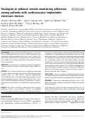 Cover page: Strategies to enhance remote monitoring adherence among patients with cardiovascular implantable electronic devices.