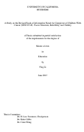 Cover page: A Study on the Revised Scale of Information Needs for Caregivers of Children With Cancer (SINCCC-R): Factor Structure, Reliability, and Validity