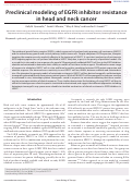 Cover page: Preclinical modeling of EGFR inhibitor resistance in head and neck cancer