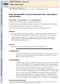 Cover page: Brain abnormalities in HIV and stimulant users: Interventions and prevention