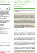 Cover page: Testing the role of intraflagellar transport in flagellar length control using length-altering mutants of Chlamydomonas