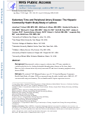 Cover page: Sedentary time and peripheral artery disease: The Hispanic Community Health Study/Study of Latinos