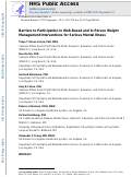 Cover page: Barriers to Participation in Web-Based and In-Person Weight Management Interventions for Serious Mental Illness