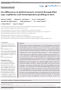 Cover page: Sex differences in skeletal muscle revealed through fiber type, capillarity, and transcriptomics profiling in mice